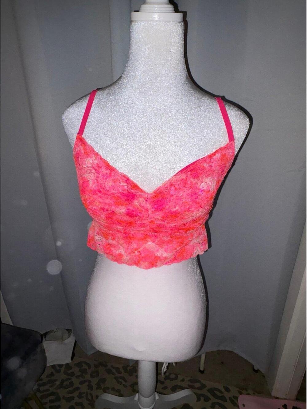 Pink tie-dye bra bralette